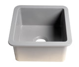 ALFI brand 18" Square Fireclay Bar/Prep Sink, Gray Matte, ABF1818S-GM