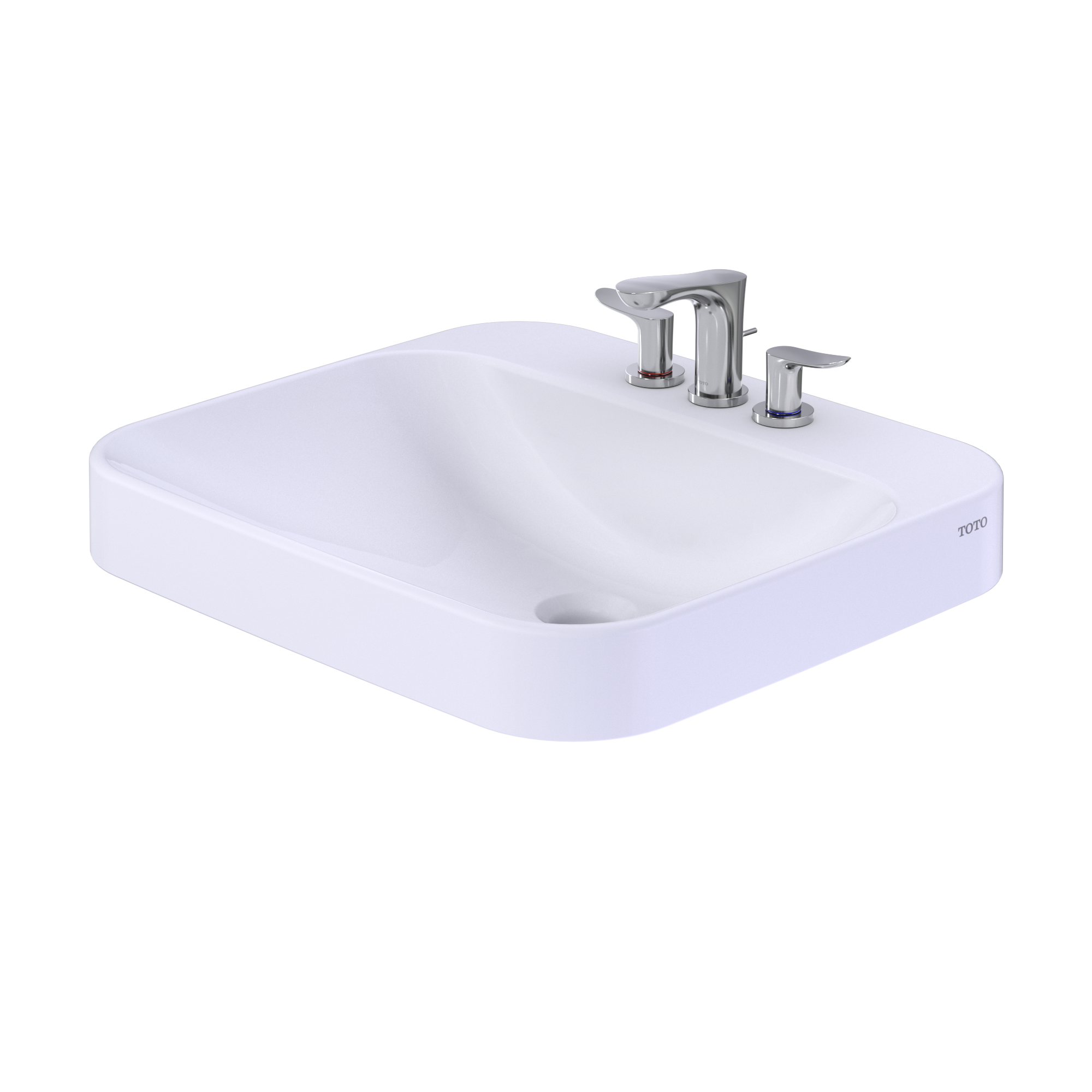 TOTO Arvina Rectangular 20" Vessel Bathroom Sink with CEFIONTECT for 4 Inch Center Faucets, Cotton White, Vitreous China, LT415.4G#01