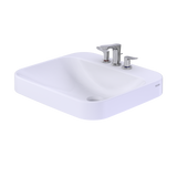 TOTO Arvina Rectangular 20" Vessel Bathroom Sink with CEFIONTECT for 4 Inch Center Faucets, Cotton White, Vitreous China, LT415.4G#01