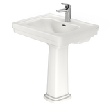 TOTO Promenade 27-1/2" x 22-1/4" Rectangular Pedestal Bathroom Sink for Single Hole Faucets, Colonial White, LPT530.8N#11, Vitreous China, LPT530N#11