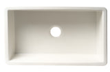 ALFI brand 32" Dual Mount Fireclay Kitchen Sink, White, No Faucet Hole, ABF3219SUD-W