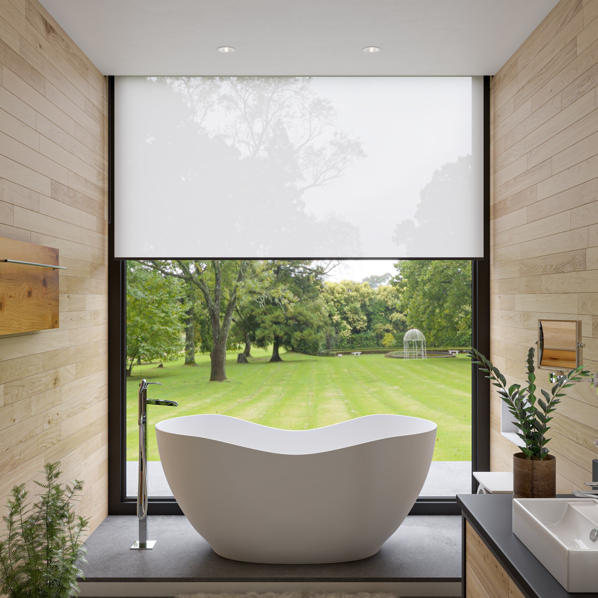 ALFI brand 66" Solid Surface Smooth Resin Free Standing Oval Soaking Bathtub, White Matte, AB9949