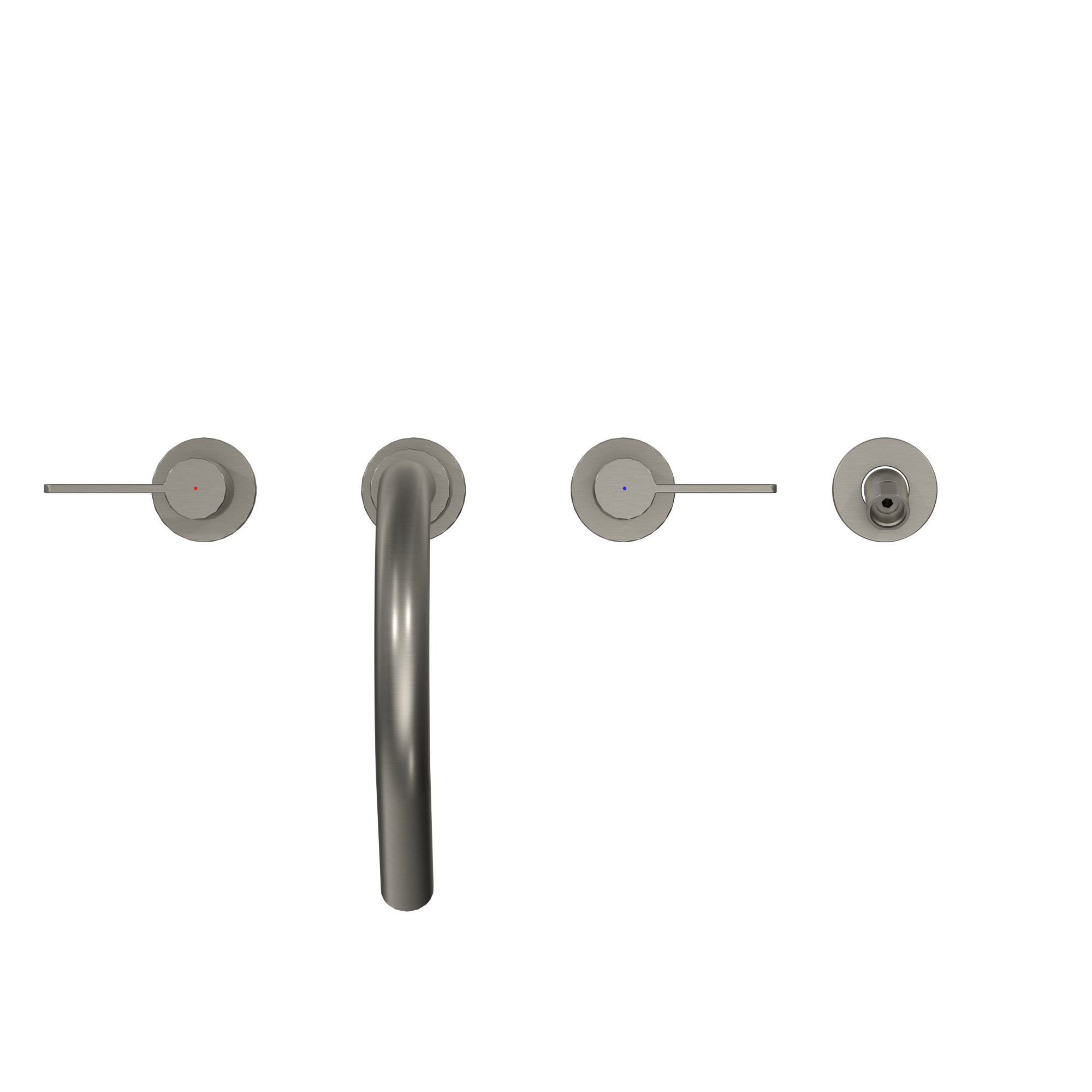 TOTO GF Two Lever Handle Deck-Mount Roman Tub Filler Trim, Brushed Nickel, Brass, TBG11201UA#BN