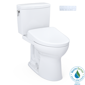 Alternate Image for TOTO WASHLET+ Drake II 1G Two-Piece Elongated 1.0 GPF Toilet and WASHLET+ S7A Contemporary Bidet Seat, Cotton White, Vitreous China|Plastic, MW4544736CUFG#01