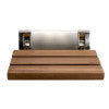 ALFI brand ABS14-BN Brushed Nickel 14" Folding Teak Wood Shower Seat Bench, Natural Wood