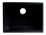 ALFI brand 24" Dual Mount Fireclay Kitchen Sink, Black Matte, No Faucet Hole, AB2418UD-BM