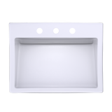 TOTO Kiwami Renesse Design I Rectangular Fireclay Vessel Bathroom Sink with CEFIONTECT for 8 Inch Faucets, Cotton White, Fired Clay, LT171.8G#01