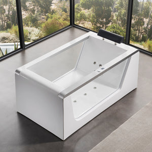 Alternate Image for Eago 59" Acrylic Free Standing Rectangle Bathtub, White, AM152ETL-5
