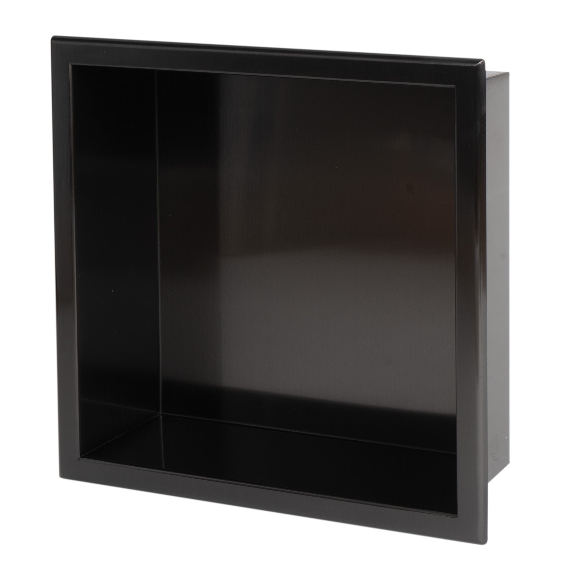 ALFI brand ABNP1212-BB 12" x 12" Brushed Black PVD Stainless Steel Square Single Shelf Shower Niche, 20 Gauge