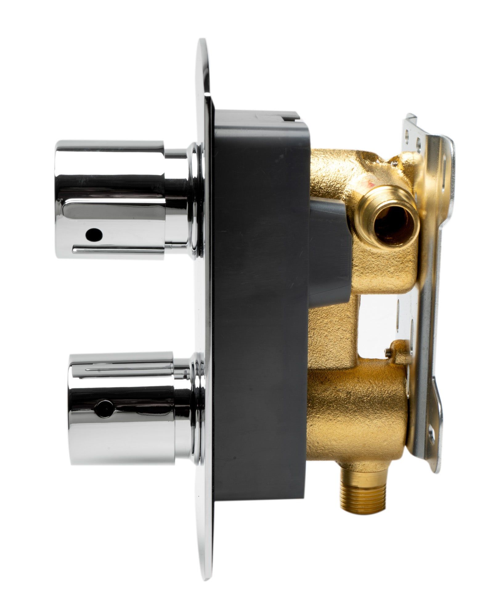 ALFI brand AB3809-PC Polished Chrome Round Knob 1 Way Thermostatic Shower Mixer, Brass