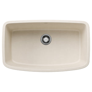 Alternate Image for Blanco Valea 32" Undermount Silgranit Kitchen Sink, Soft White, No Faucet Hole, 443091
