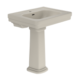 TOTO Promenade 27-1/2" x 22-1/4" Rectangular Pedestal Bathroom Sink for Single Hole Faucets, Bone, Vitreous China, LPT530N#03