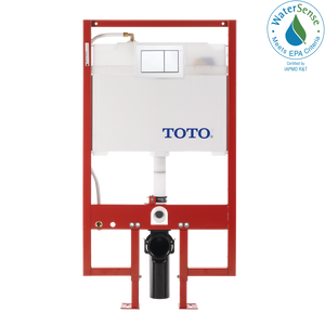Alternate Image for TOTO DuoFit In-Wall Dual Flush 0.9 and 1.6 GPF Tank System PEX Supply Line and White Rectangular Push Plate, Stainless Steel, WT151800M#WH