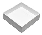 ALFI brand 15.13" x 15.13" Square Above Mount Resin Bathroom Sink, White Matte, No Faucet Hole, ABRS14S