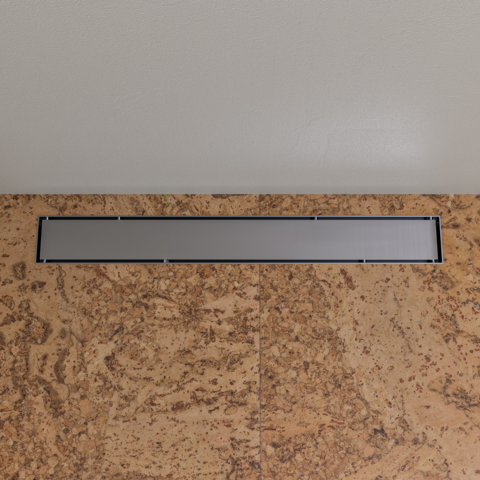 ALFI brand ABLD24B-BSS 24" Modern Brushed Stainless Steel Linear Shower Drain with Solid Cover