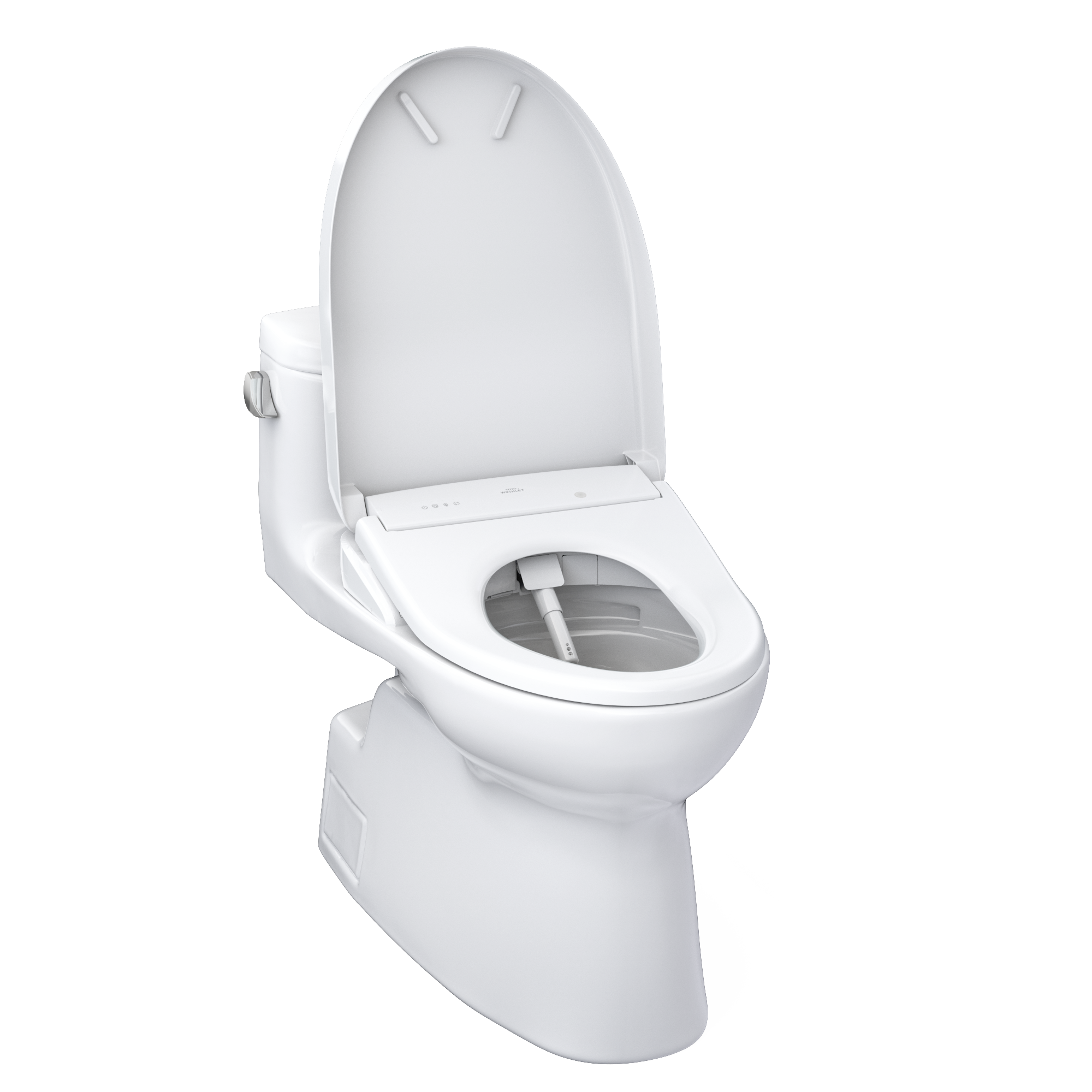 TOTO WASHLET+ Carolina II One-Piece Elongated 1.28 GPF Toilet and WASHLET+ S7 Contemporary Bidet Seat, Cotton White, Vitreous China|Plastic, MW6444726CEFG#01