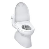 TOTO WASHLET+ Carolina II One-Piece Elongated 1.28 GPF Toilet and WASHLET+ S7 Contemporary Bidet Seat, Cotton White, Vitreous China|Plastic, MW6444736CEFG#01