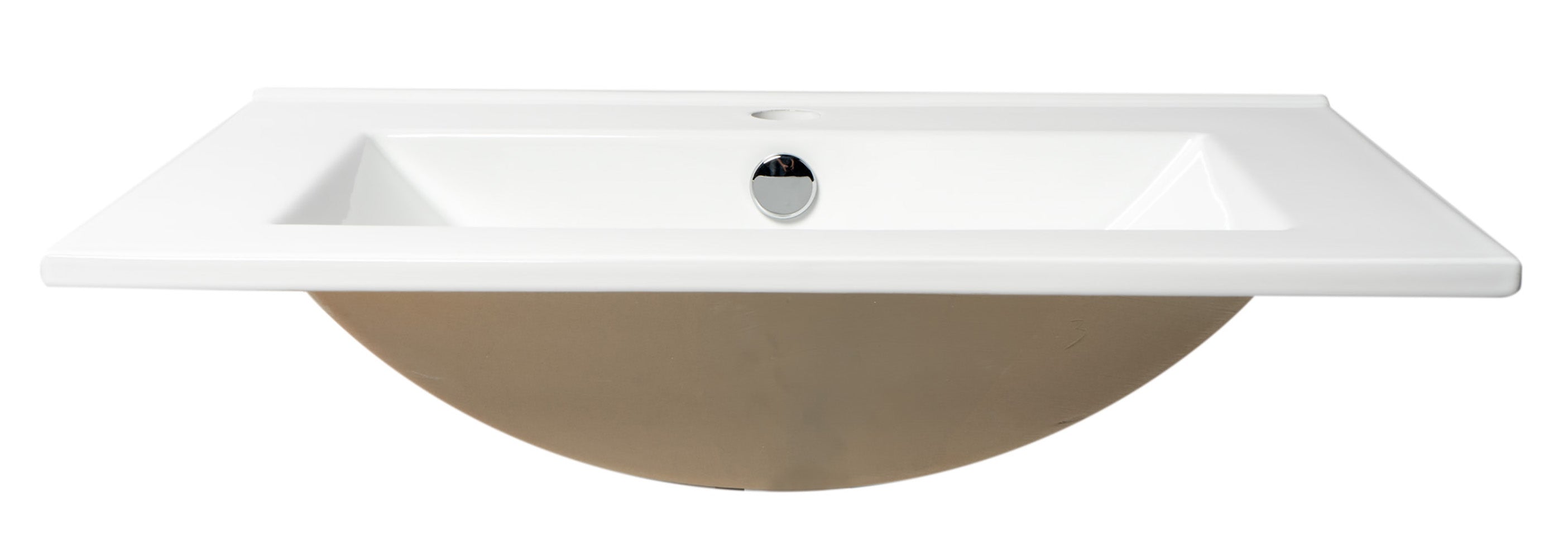ALFI brand 23.63" x 18.13" Rectangle Drop In Porcelain Bathroom Sink, White, 1 Faucet Hole, ABC803