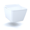 TOTO SP Wall-Hung Contemporary Square-Shape Dual Flush 1.28 and 0.9 GPF Toilet with CEFIONTECT- Vitreous China, Cotton White, CT449CFG#01