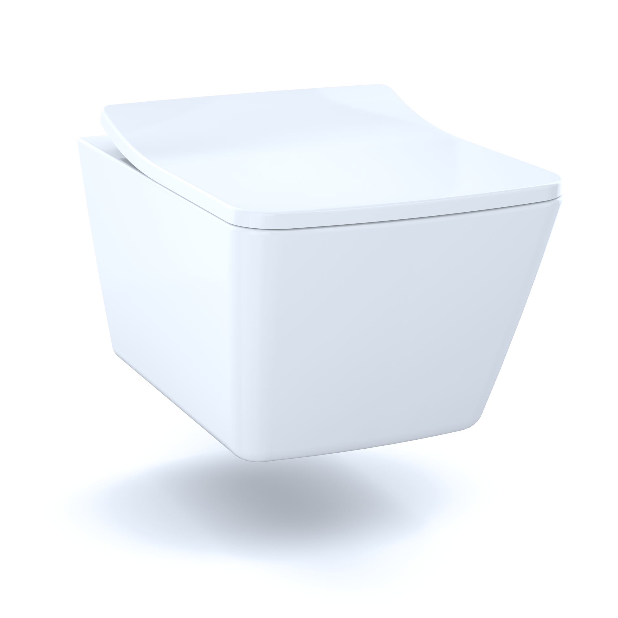 TOTO SP Wall-Hung Square-Shape Toilet and DuoFit In-Wall 1.28 and 0.9 GPF Dual-Flush Tank System with Copper Supply- Vitreous China|Urea Resin, White Matte, CWT449249CMFG#WH