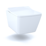 TOTO SP Wall-Hung Square-Shape Toilet and DuoFit In-Wall 1.28 and 0.9 GPF Dual-Flush Tank System with Copper Supply- Vitreous China|Urea Resin, White Matte, CWT449249CMFG#WH