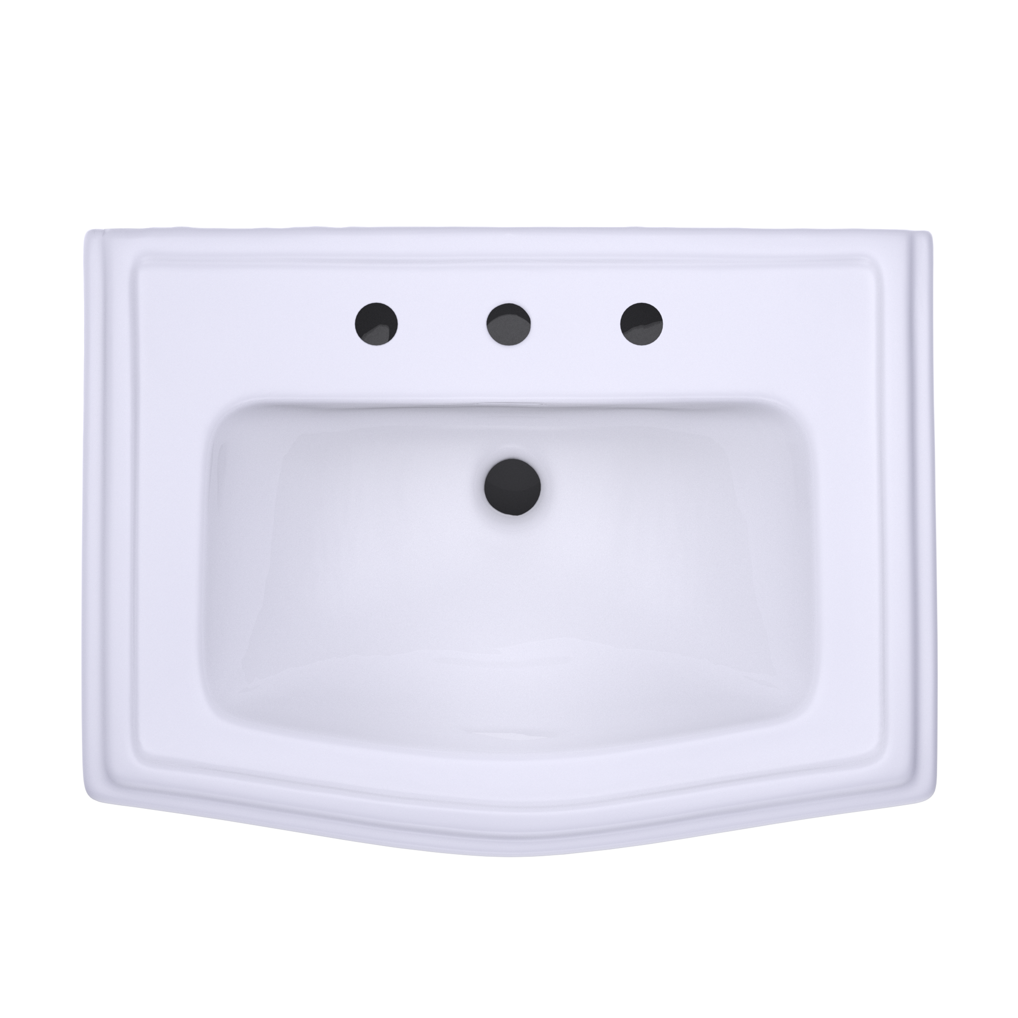 TOTO Clayton Rectangular Pedestal Bathroom Sink for 8 Inch Center Faucets, Cotton White, Vitreous China, LPT780.8#01