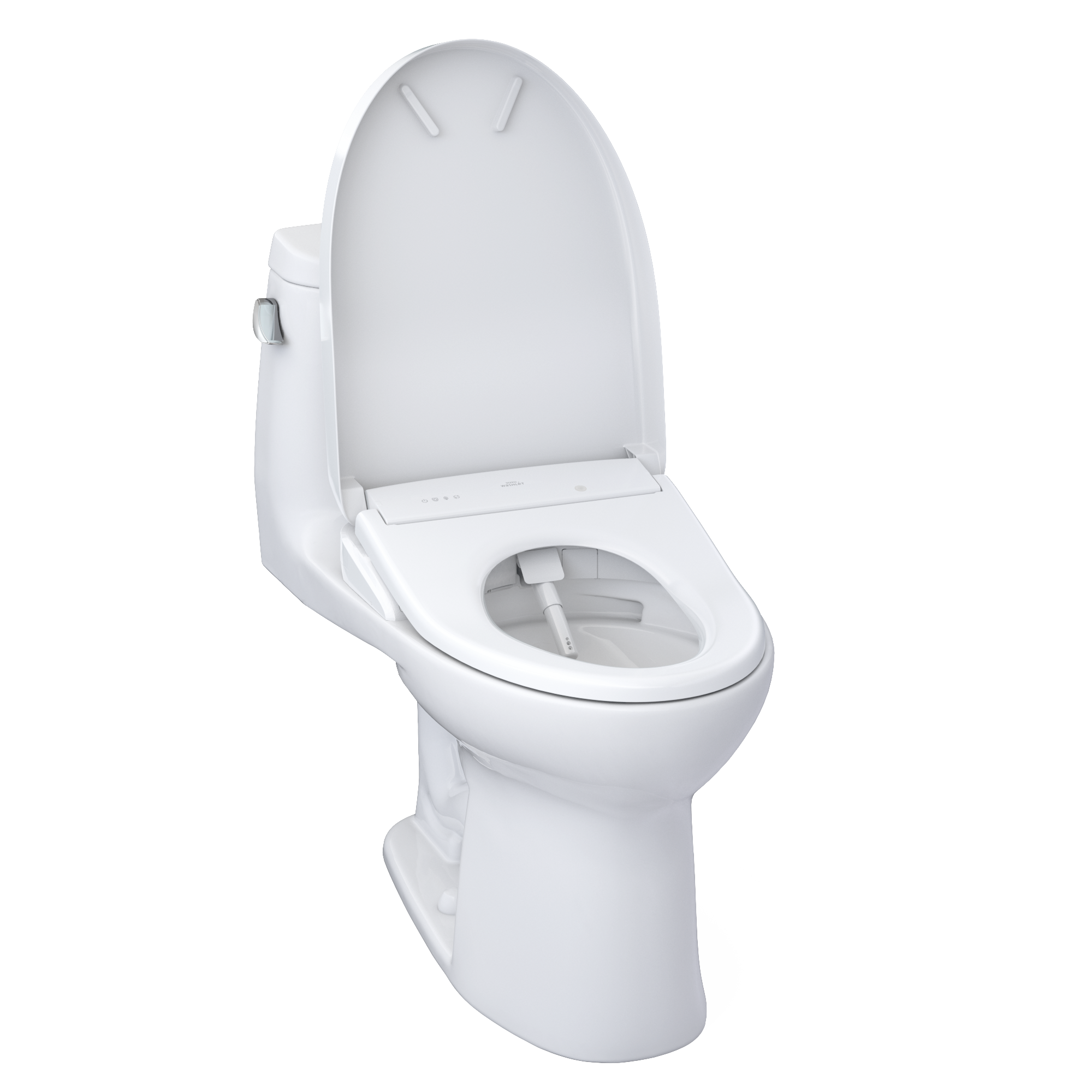 TOTO WASHLET+ UltraMax II One-Piece Elongated 1.28 GPF Toilet with Auto Flush WASHLET+ S7A Contemporary Bidet Seat, Cotton White, Vitreous China|Plastic, MW6044736CEFGA#01