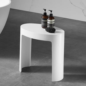 Alternate Image for ALFI brand ABST66 White Matte Solid Surface Resin Bathroom / Shower Stool