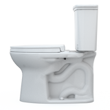 TOTO Drake Transitional Two-Piece Elongated 1.28 GPF Universal Height TORNADO FLUSH Toilet with CEFIONTECT and SoftClose Seat, WASHLET+ Ready, Cotton White, Vitreous China, MS786124CEFG#01