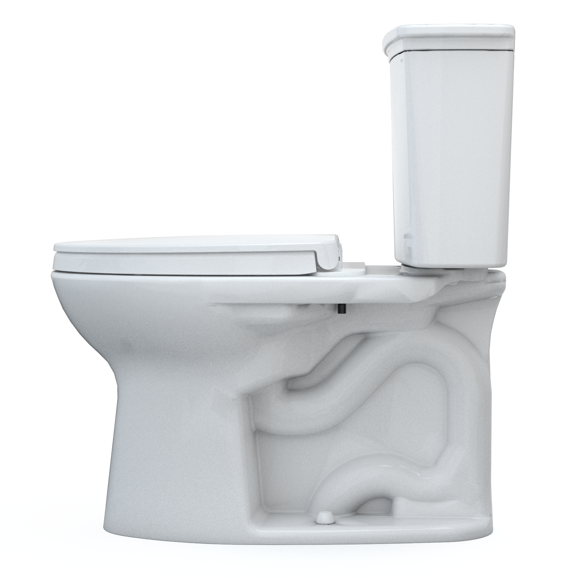TOTO Drake Transitional Two-Piece Elongated 1.28 GPF Universal Height TORNADO FLUSH  Toilet with 10 Inch Rough-In, CEFIONTECT, and SoftClose Seat, WASHLET+ Ready, Cotton White, Vitreous China, MS786124CEFG.10#01
