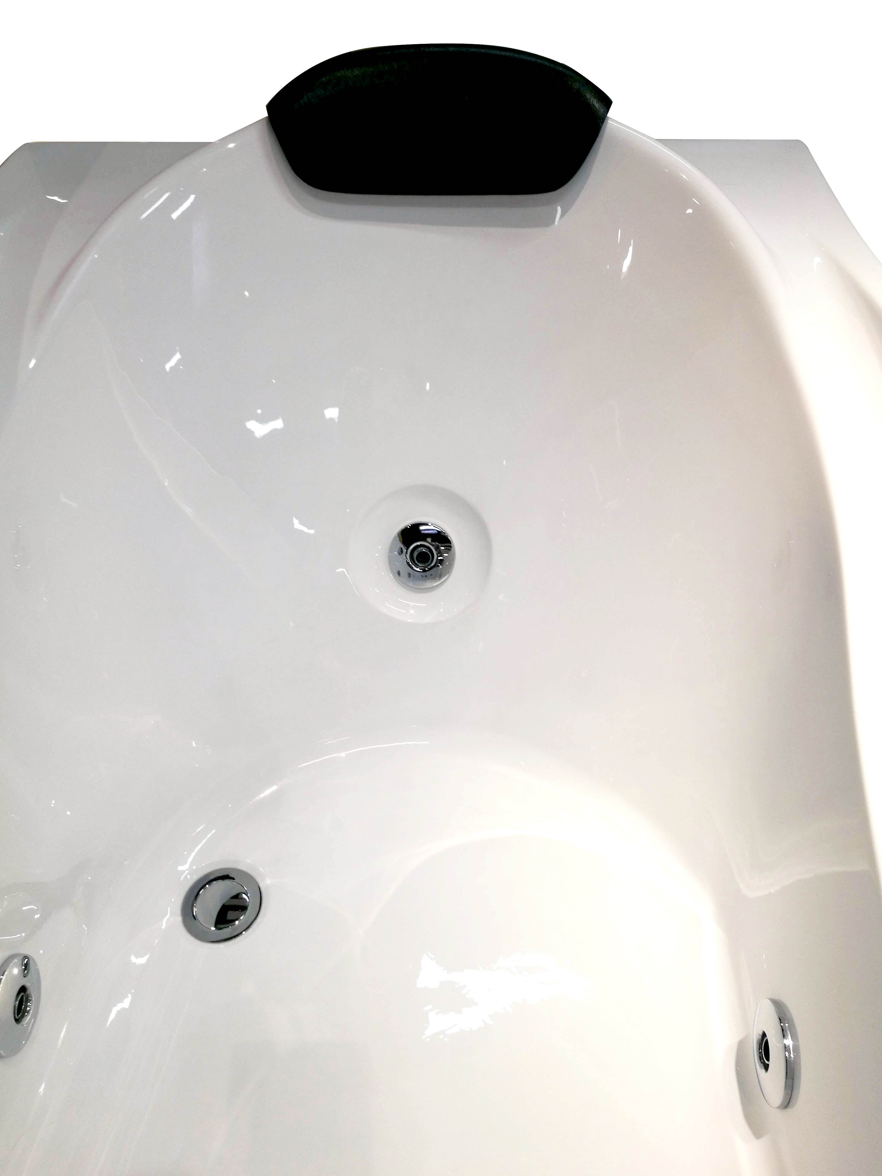 Alternative View of Eago 71" Acrylic Corner Rectangle Bathtub with Fixtures, White, AM189ETL-L