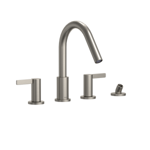 Alternate Image for TOTO GF Two Lever Handle Deck-Mount Roman Tub Filler Trim with Handshower, Brushed Nickel, Brass, TBG11202UA#BN