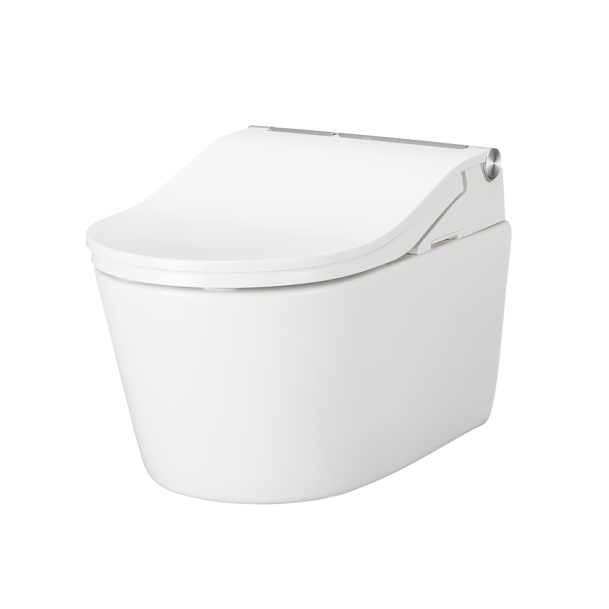 TOTO WASHLET+ RP Wall-Hung D-Shape Toilet with RW Bidet Seat and DuoFit In-Wall 1.28 and 0.9 GPF Auto Dual-Flush Tank System, Matte Silver, Plastic|Steel|Vitreous China, Cotton White, CWT4474547CMFGA#MS