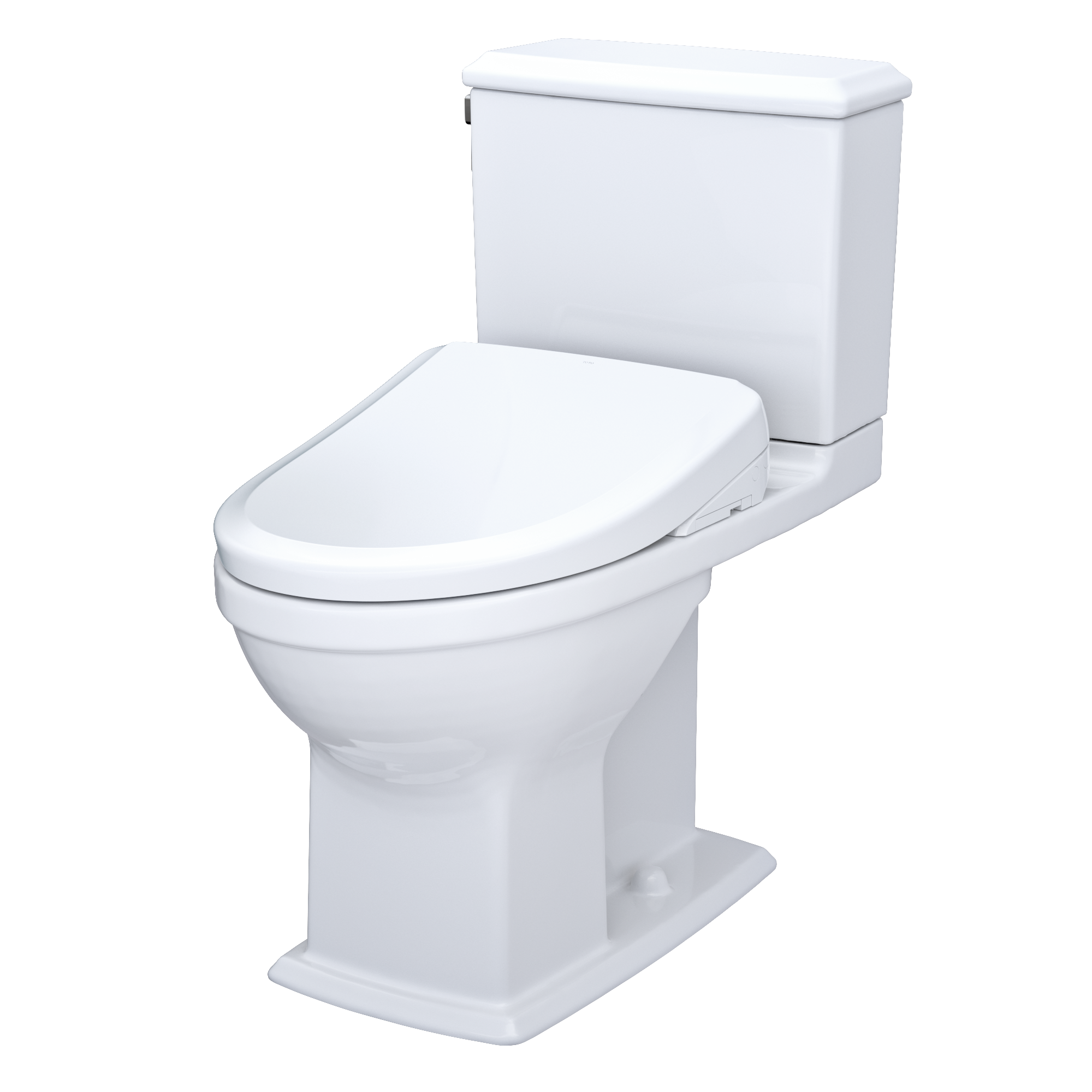 TOTO WASHLET+ Connelly Two-Piece Elongated Dual Flush 1.28 and 0.9 GPF Toilet and Classic WASHLET S7 Contemporary Bidet Seat with Auto Flush, Cotton White, Vitreous China|Plastic, MW4944724CEMFGA#01
