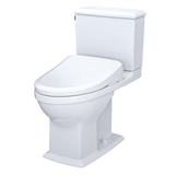 TOTO WASHLET+ Connelly Two-Piece Elongated Dual Flush 1.28 and 0.9 GPF Toilet and Classic WASHLET S7 Contemporary Bidet Seat with Auto Flush, Cotton White, Vitreous China|Plastic, MW4944724CEMFGA#01