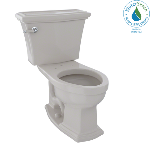 TOTO Eco Clayton Two-Piece Elongated 1.28 GPF Universal Height Toilet, Sedona Beige, Vitreous China, CST784EF#12