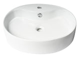 ALFI brand 22" x 18.13" Oval Above Mount Porcelain Bathroom Sink, White, 1 Faucet Hole, ABC910