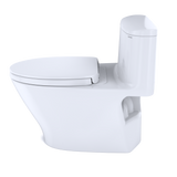 TOTO Nexus 1G One-Piece Elongated 1.0 GPF Universal Height Toilet with CEFIONTECT and SS124 SoftClose Seat, WASHLET+ Ready, Cotton White, Vitreous China, MS642124CUFG#01