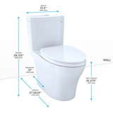 TOTO Aquia IV WASHLET+ Two-Piece Elongated Dual Flush 1.28 and 0.9 GPF Toilet, Ebony, Vitreous China, MS446124CEMN#51