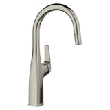 Blanco Rivana Pull-Down Bar Faucet, Satin Platinum, 1.5 GPM, Brass, 443250