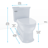 TOTO Eco Soire One Piece Elongated 1.28 GPF Universal Height Skirted Toilet with CEFIONTECT, Bone, Vitreous China, MS964214CEFG#03