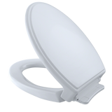 TOTO Traditional SoftClose Non Slamming, Slow Close Elongated Toilet Seat and Lid, Cotton White, Plastic, SS154#01