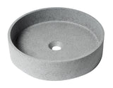 ALFI brand 16.75" x 16.75" Round Above Mount Concrete Bathroom Sink, Gray Matte, No Faucet Hole, ABCO17R