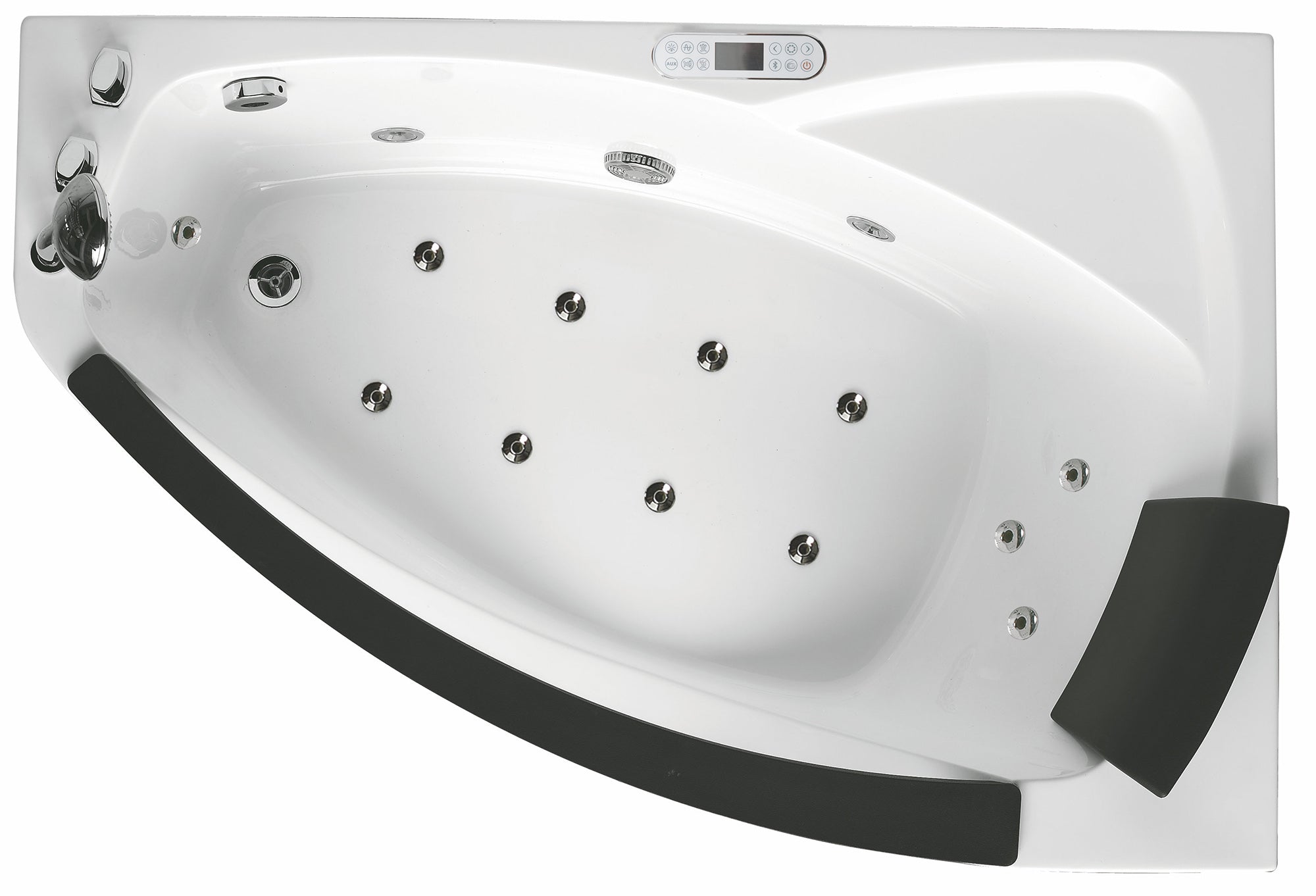Eago 59" Acrylic Corner Neo-angle Round Bathtub, White, AM198ETL-L