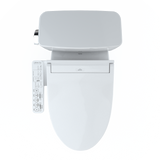 TOTO Drake WASHLET+ Two-Piece Elongated 1.6 GPF Universal Height TORNADO FLUSH Toilet with C2 Bidet Seat, Cotton White, Vitreous China, MW7763074CSFG#01