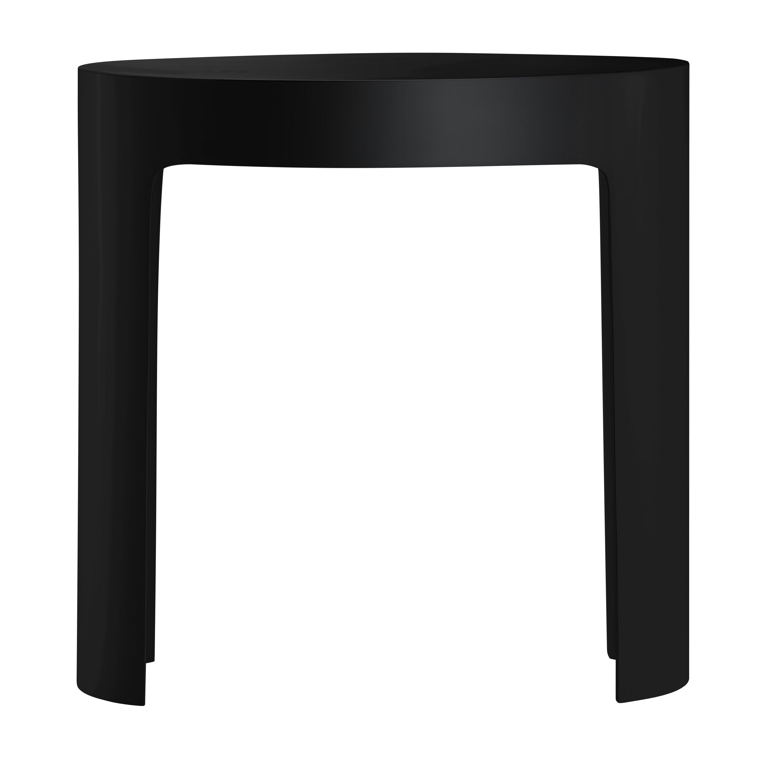 ALFI brand ABST66BM Black Matte Solid Surface Resin Bathroom / Shower Stool, Black & White