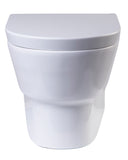 EAGO Porcelain, White, WD332 Round Modern Wall Mount Dual Flush Toilet Bowl