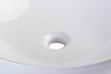 Eago 17.88" x 17.88" Round Above Mount Porcelain Bathroom Sink, White, No Faucet Hole, BA351