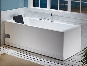 Alternate Image for Eago 71" Acrylic Corner Rectangle Bathtub with Fixtures, White, AM154ETL-R6