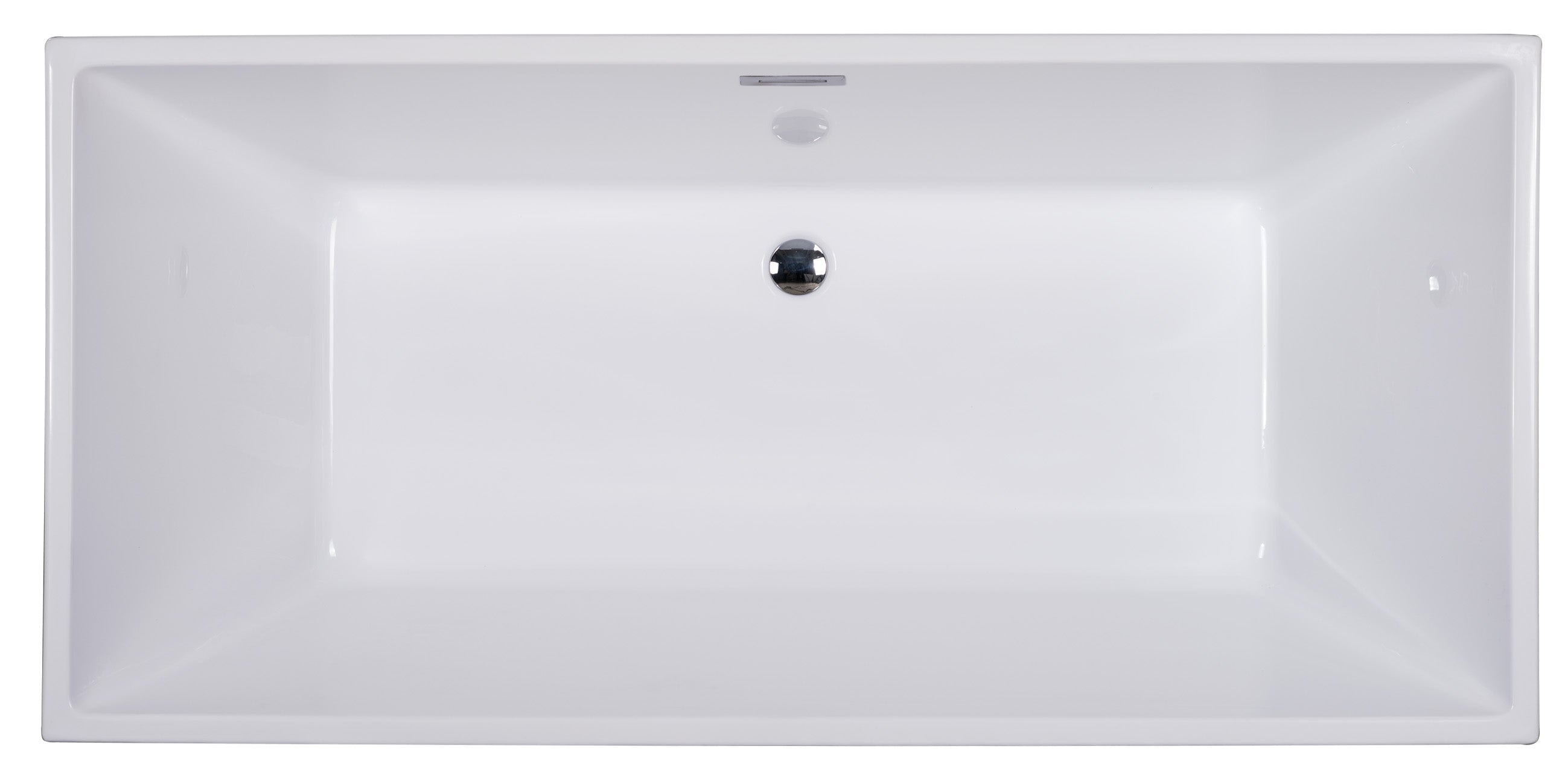 ALFI brand 67" Acrylic Free Standing Rectangle Soaking Bathtub, White, AB8832